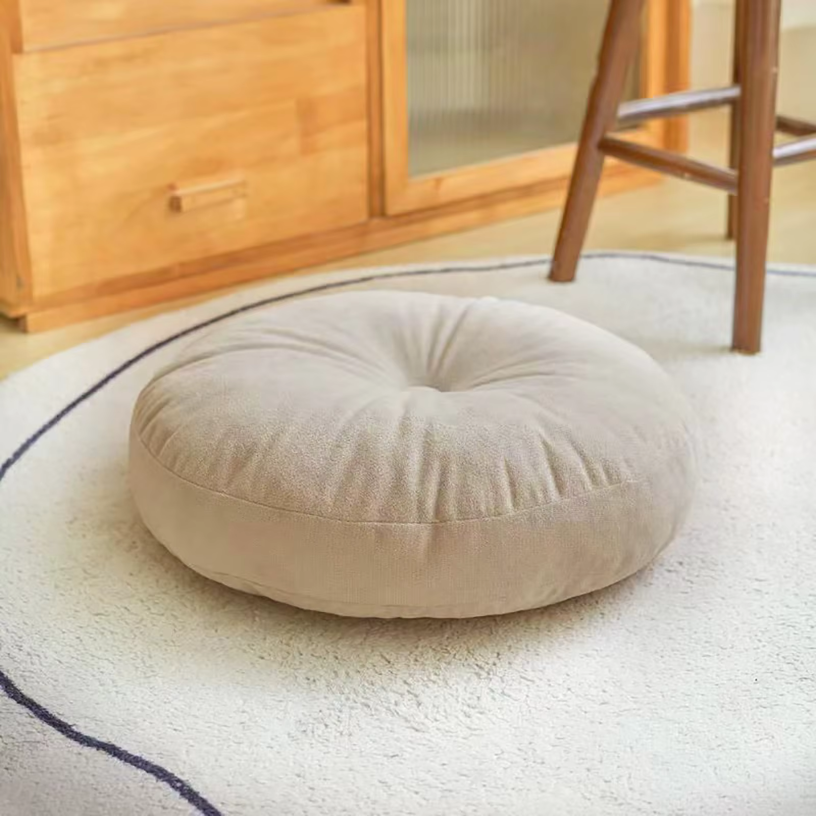 Coussin rond épais, oreiller de yoga de méditation doux et confortable