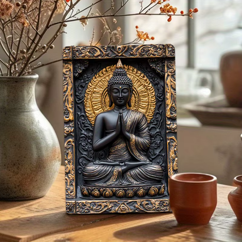 Art mural en aluminium de méditation de figure spirituelle