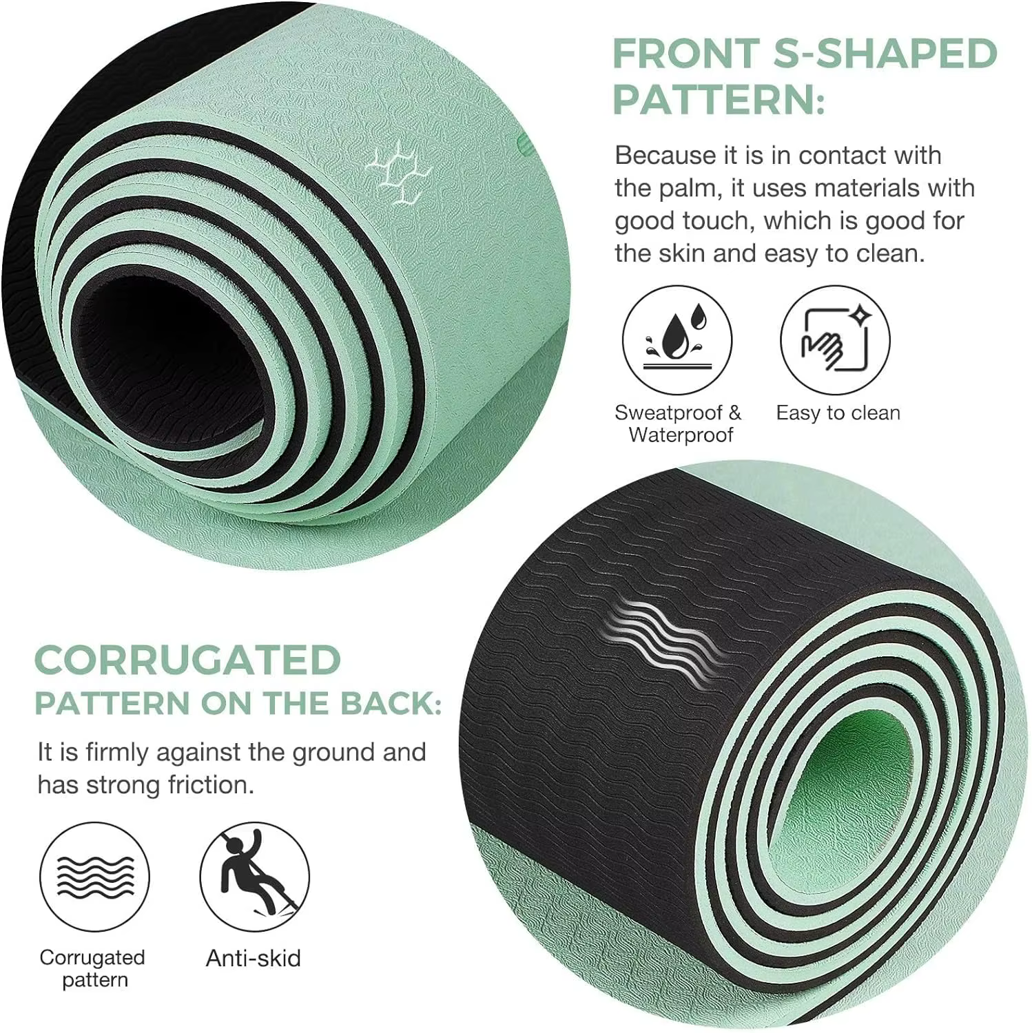 TPEgoyamat Tapis de yoga épais antidérapant