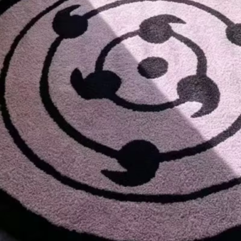 Tapis Naruto Rinnegan, symbole icônique de l'œil Samsara, antidérapant, décoration anime, salles de jeux/chambres, tapis doux, cadeau pour les fans de la série Ninja