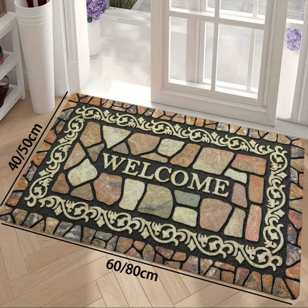 Tapis semi-circulaire durable antidérapant