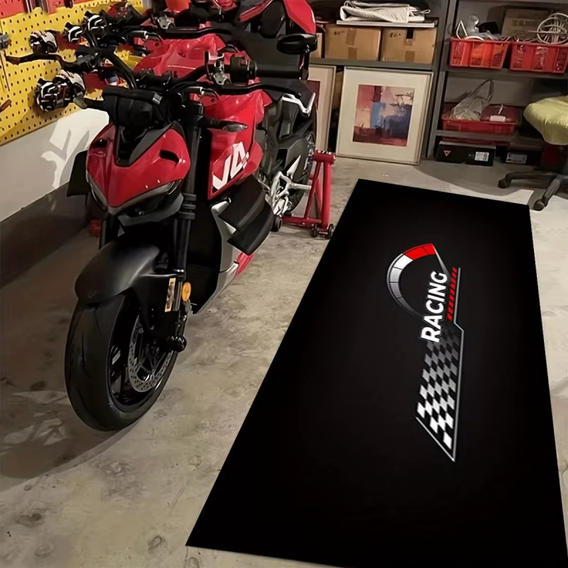 Tapis de sol pour moto VIKAMA Racing, lavable, antidérapant, pour garage, couloir, entrée, chambre à coucher, décoration de la maison