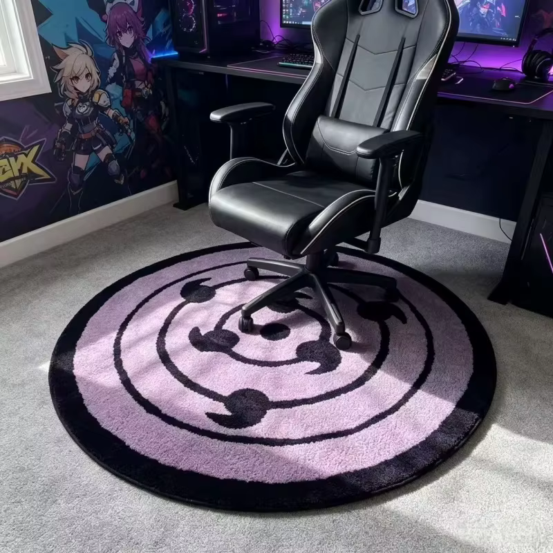 Tapis Naruto Rinnegan, symbole icônique de l'œil Samsara, antidérapant, décoration anime, salles de jeux/chambres, tapis doux, cadeau pour les fans de la série Ninja