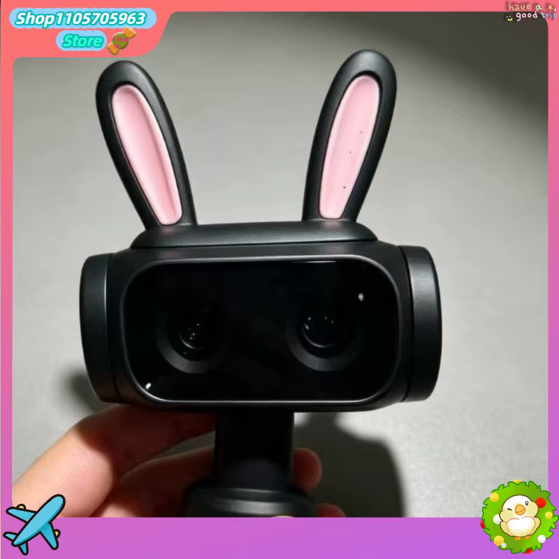 Accessoire décoratif mignon avec oreilles de lapin roses et base magnétique pour Insta360 Luna Ultra, style blogger, ornement adorable pour la prise de vue de vlogs