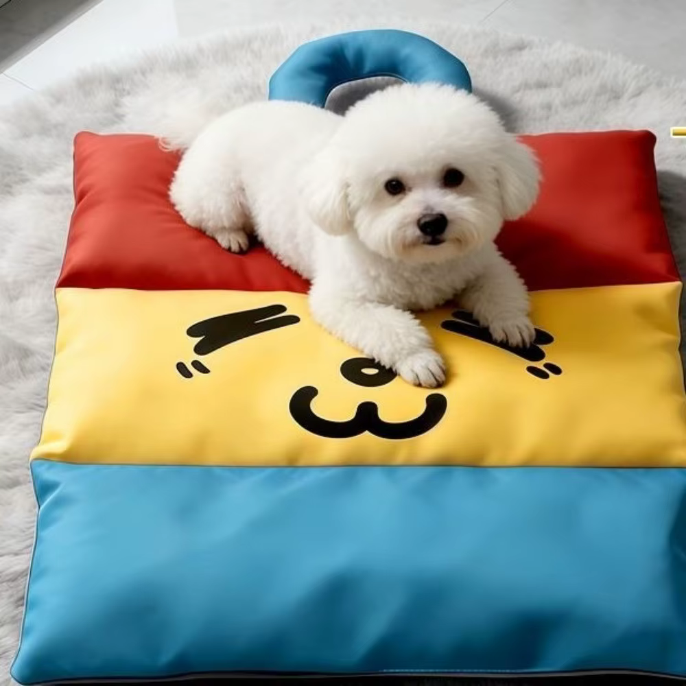 Tapis rafraîchissant imperméable pour chien, antidérapant, double face, avec poignée, motif dessin animé, coussin de repos pour animaux de compagnie, pour chats et chiens