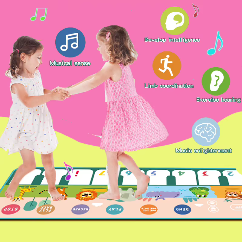 Tapis Musical pour enfants, pour bébés et tout-petits, clavier de Fitness, tapis de Piano, Instrument de jeu de musique, jouets éducatifs Montessori, cadeau pour fille et garçon