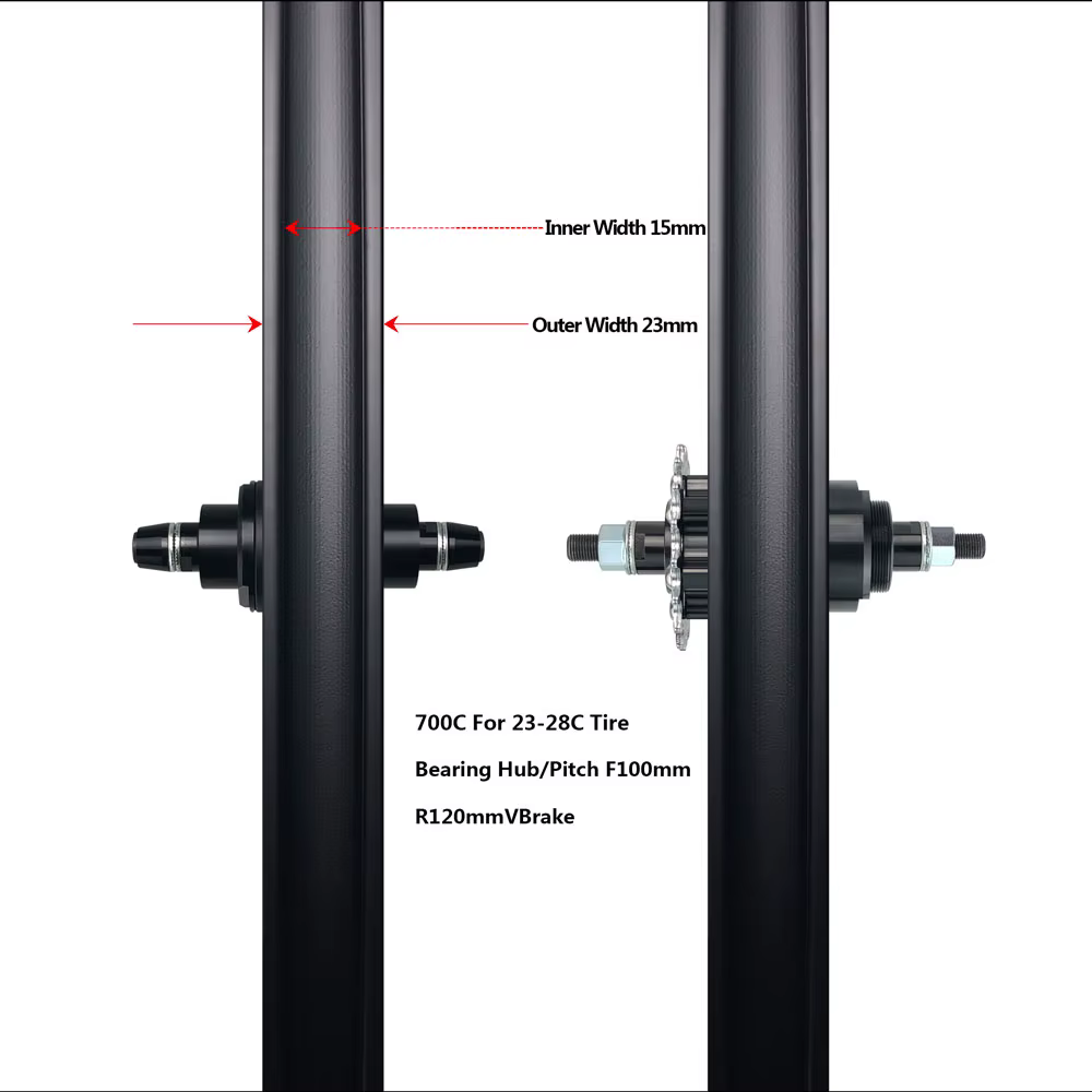 Vélo de piste engrenage fixe 33MM V frein quatre rayons route pneu roues alliage 700C léger Fixie roue de vélo