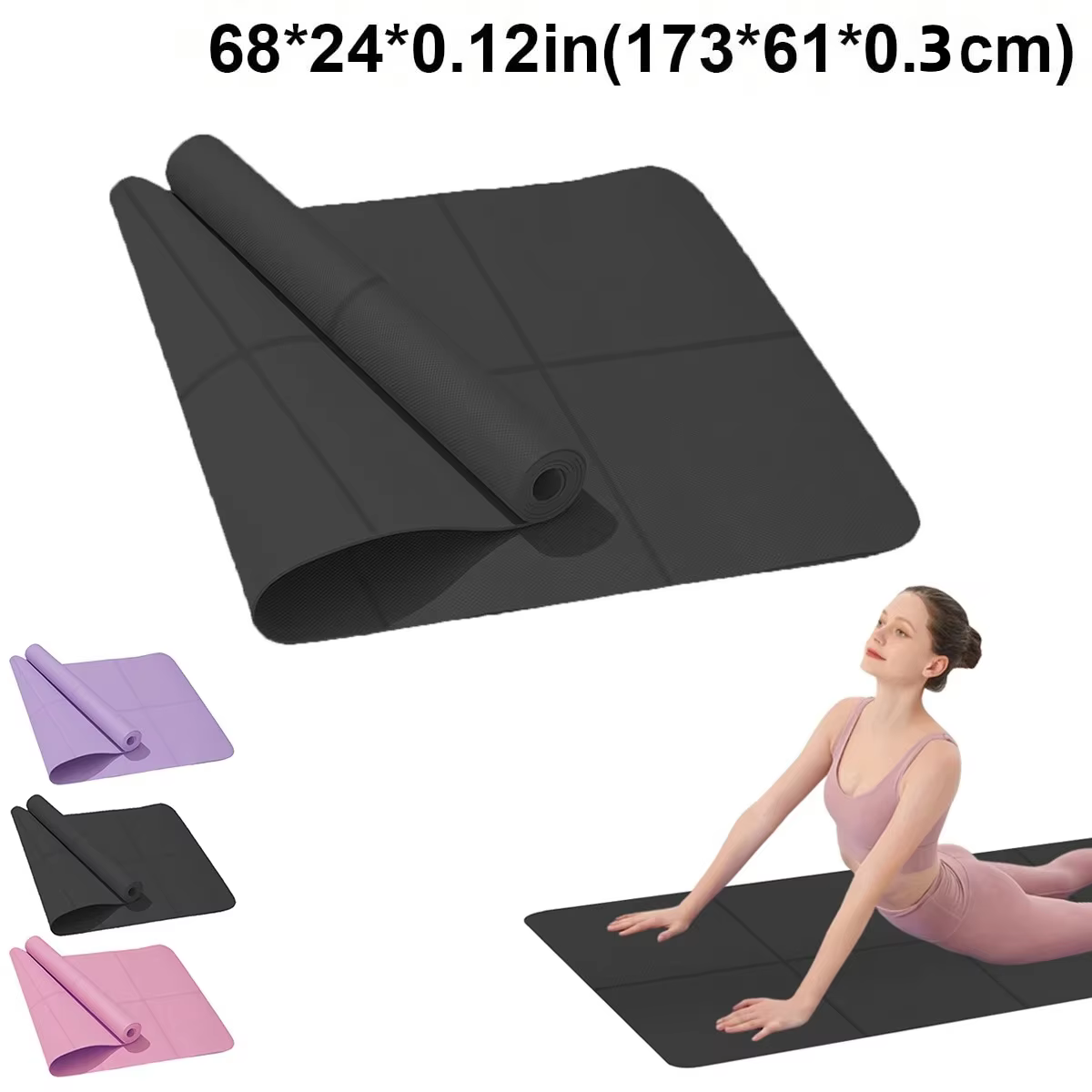 Tapis de yoga en mousse EVA confortable de 3 mm d'épaisseur