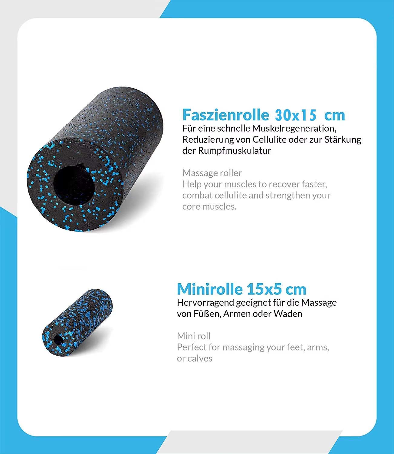 Rouleau de Pilates en mousse haute densité pour fitness