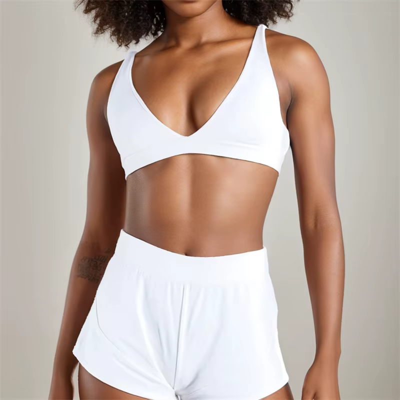 SVEIC Gym femme hauts profond V sport soutien-gorge sous-vêtements vêtements
