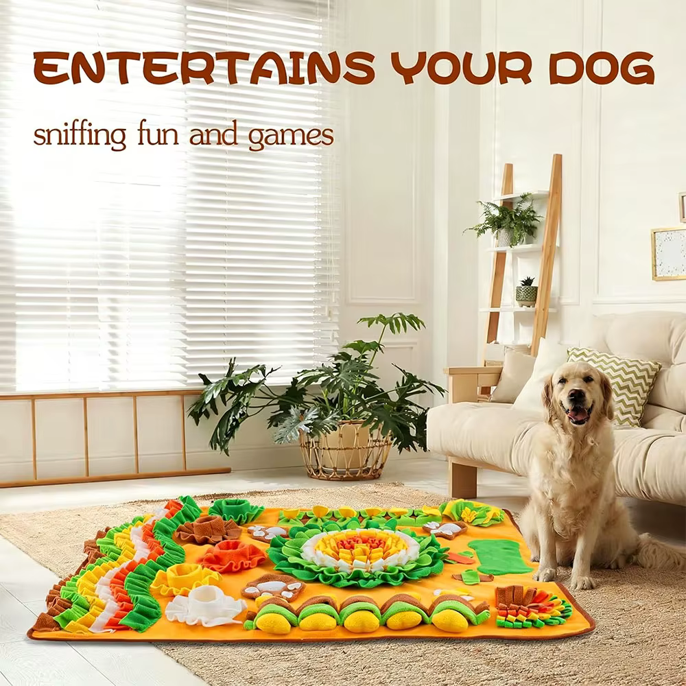Tapis olfactif extra large 100x80cm pour chien, tapis d'entraînement olfactif, tapis interactif pour jeu et alimentation lente, jouet pour animaux de compagnie soulageant la pression