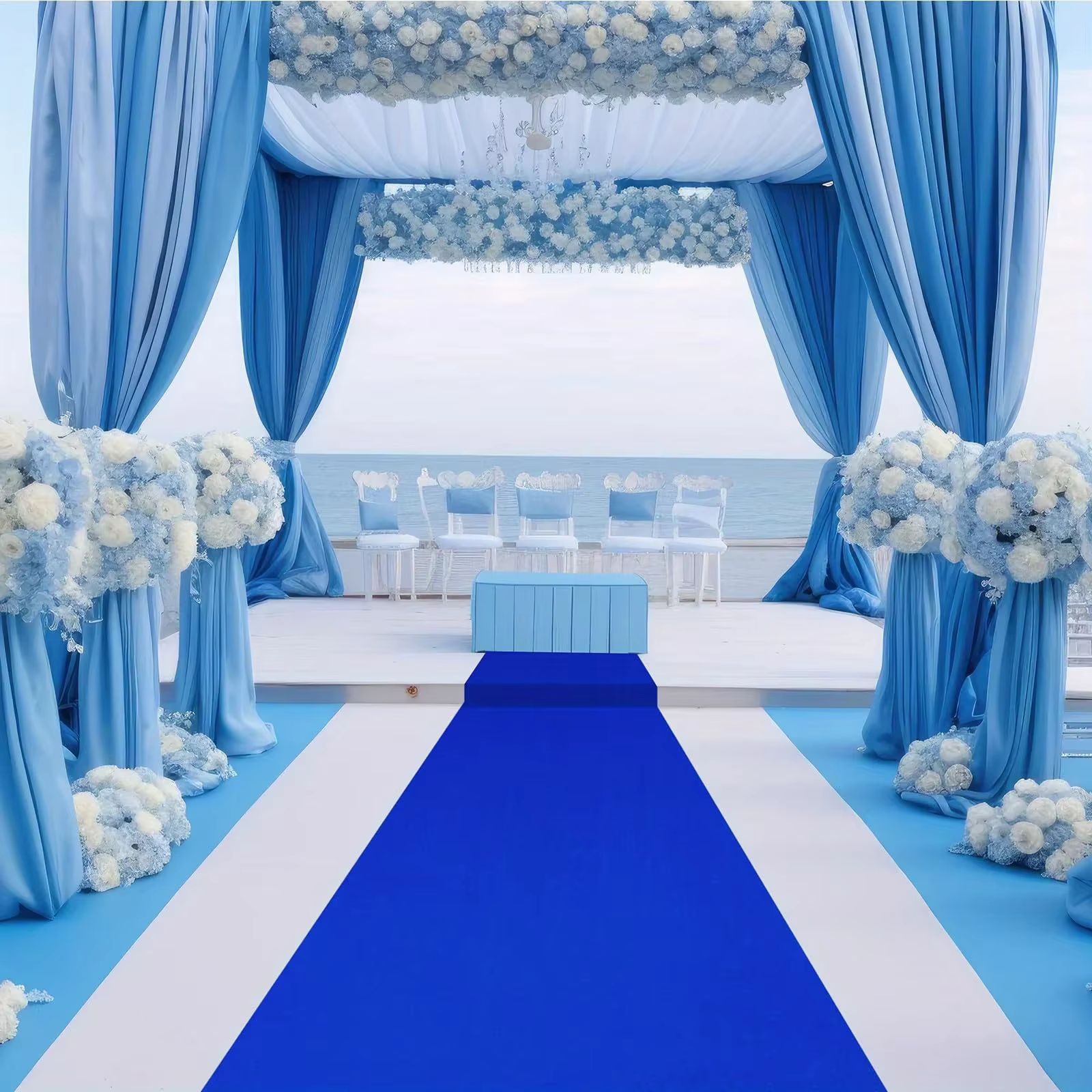 Tapis de mariage bleu moelleux tapis d'allée bleu tapis de piste tapis de couloir de mariage avec pour tapis de noël tapis de couloir de passerelle