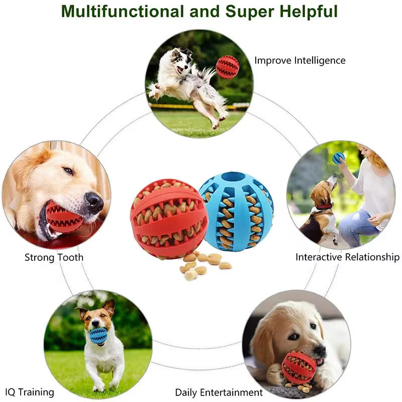 Balle de jouet pour chien, boule de jouet non toxique résistante aux morsures pour chiens de compagnie, chiot chat, mangeoire de friandises pour animaux de compagnie, boule de nettoyage des dents à mâ