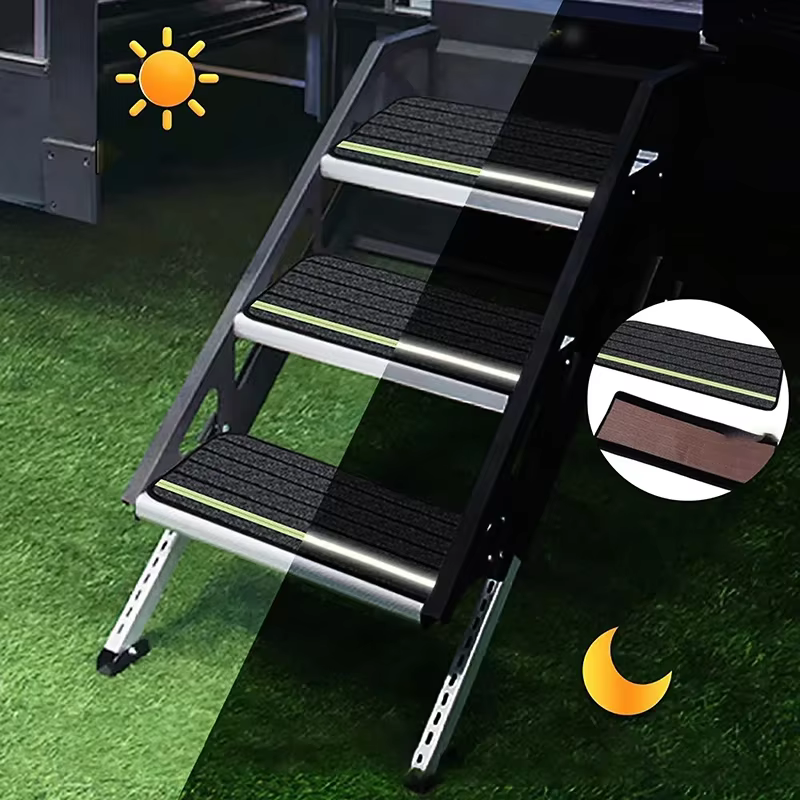 Ensemble de tapis de camping-car, tapis de porte de camping-car anti-poussière et antidérapant avec bandes réfléchissantes