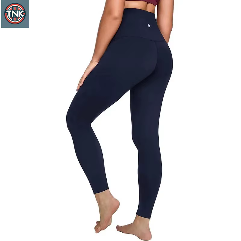 Leggings de yoga taille haute pour femme - Pantalon de sport moulant couleur unie pour le Pilates