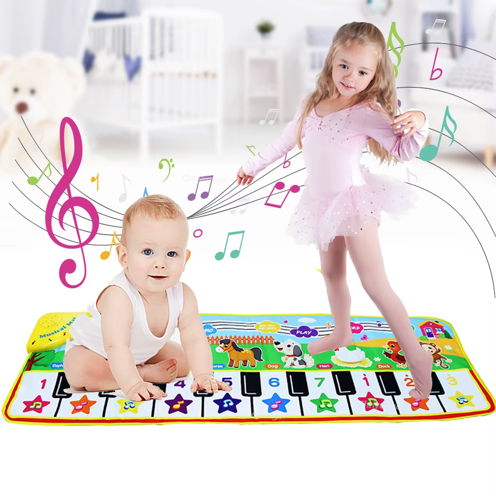 Tapis Musical pour enfants, pour bébés et tout-petits, clavier de Fitness, tapis de Piano, Instrument de jeu de musique, jouets éducatifs Montessori, cadeau pour fille et garçon