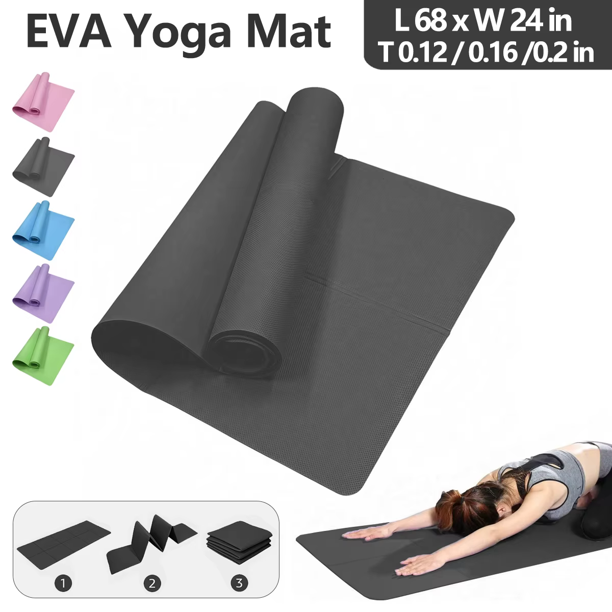 Tapis de yoga pliable écologique EVA