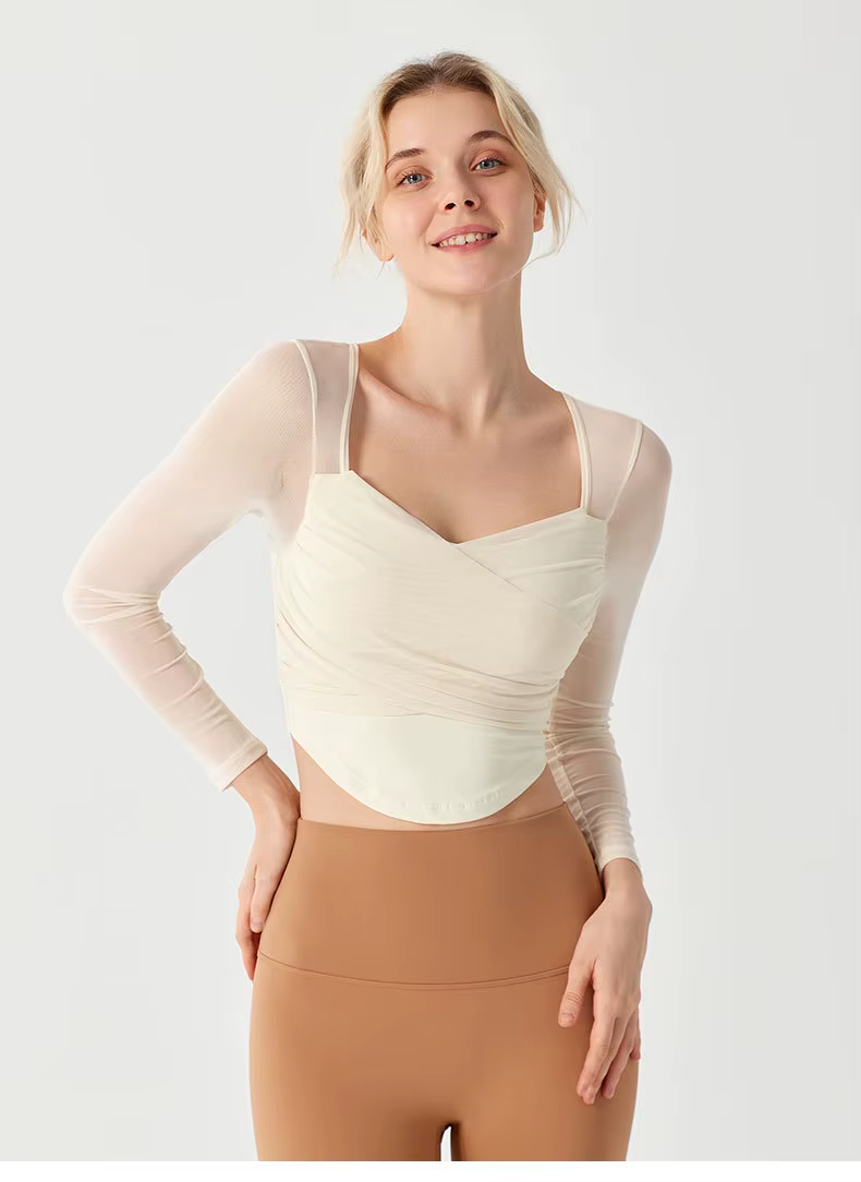 Sous-vêtements Yoga costume pour femmes nouveau Pilates à manches longues maille rouge sport séchage rapide