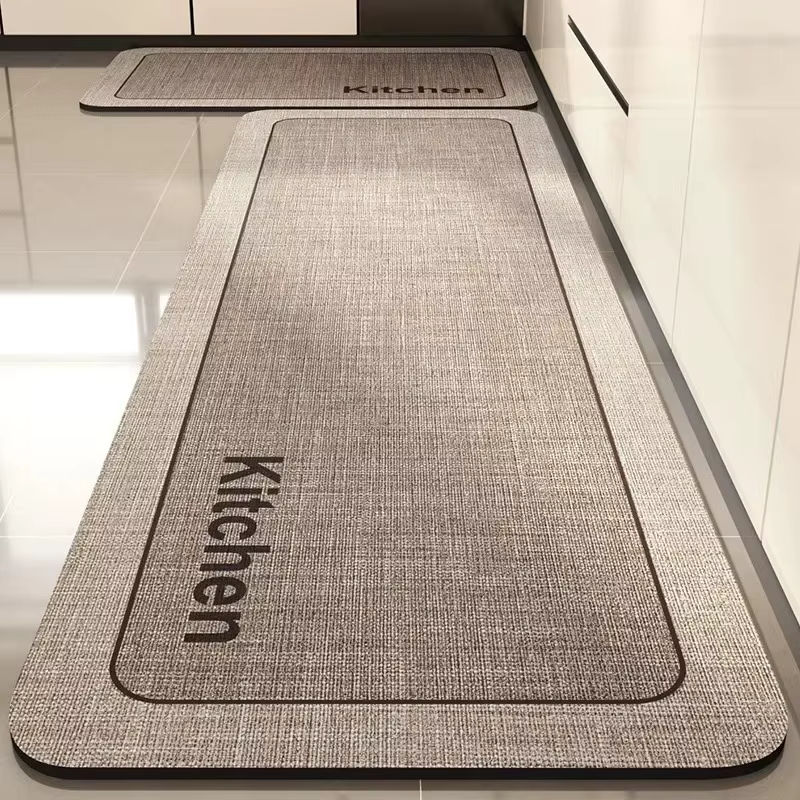 Tapis de sol de cuisine en cuir Pvc, imperméable, Long, antidérapant, résistant à l'huile, à fleurs roses, décoration de la maison