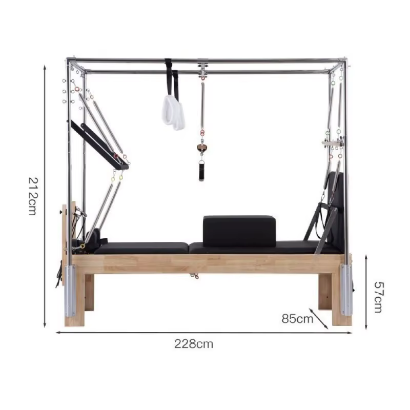 Tour de Pilates portable de luxe 3-en-1 avec ressorts et revêtement en cuir microfibre pour studio