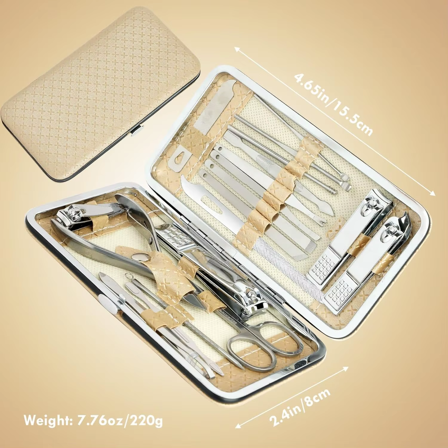 Kit de manucure 19 en 1, coupe-ongles, kit de pédicure, kit d'outils de manucure, kit de soin du visage en acier inoxydable, cadeau pour femmes, hommes, filles