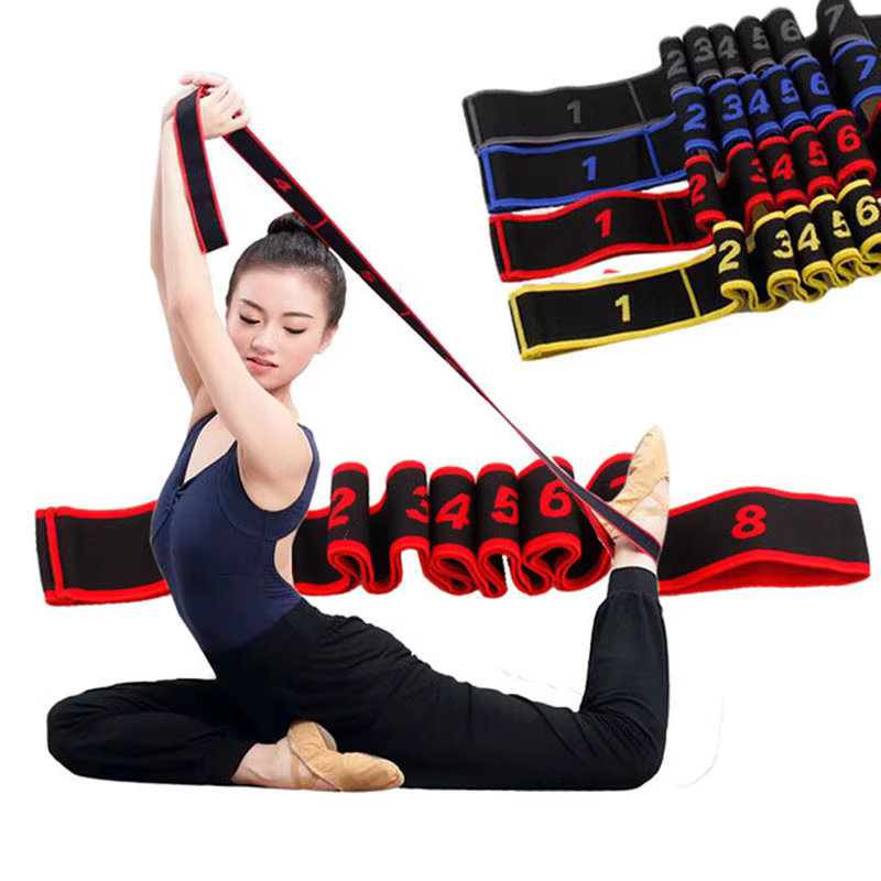 Sangle d'étirement élastique de Yoga avec boucles, sangle extensible pour Ballet jambe corps bande extensible pour Yoga danse Pilates gymnastique