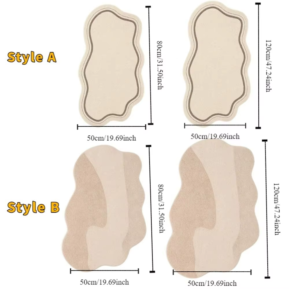 Tapis de chambre à coucher de Style crème confortable, minimaliste, doux, absorbant, antidérapant, pour chambre à coucher