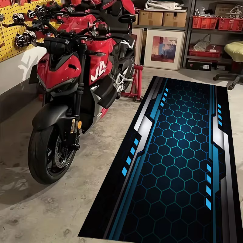 Tapis de sol pour garage de moto VIKAMA, tapis de présentation pour course, résistant à l'huile et à l'usure, pour atelier, couloir, décoration intérieure