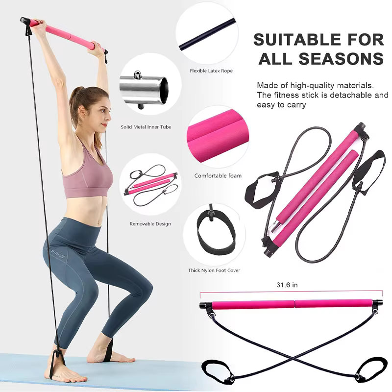Barre de Pilates multifonctionnelle avec corde de tension d'expansion thoracique de yoga