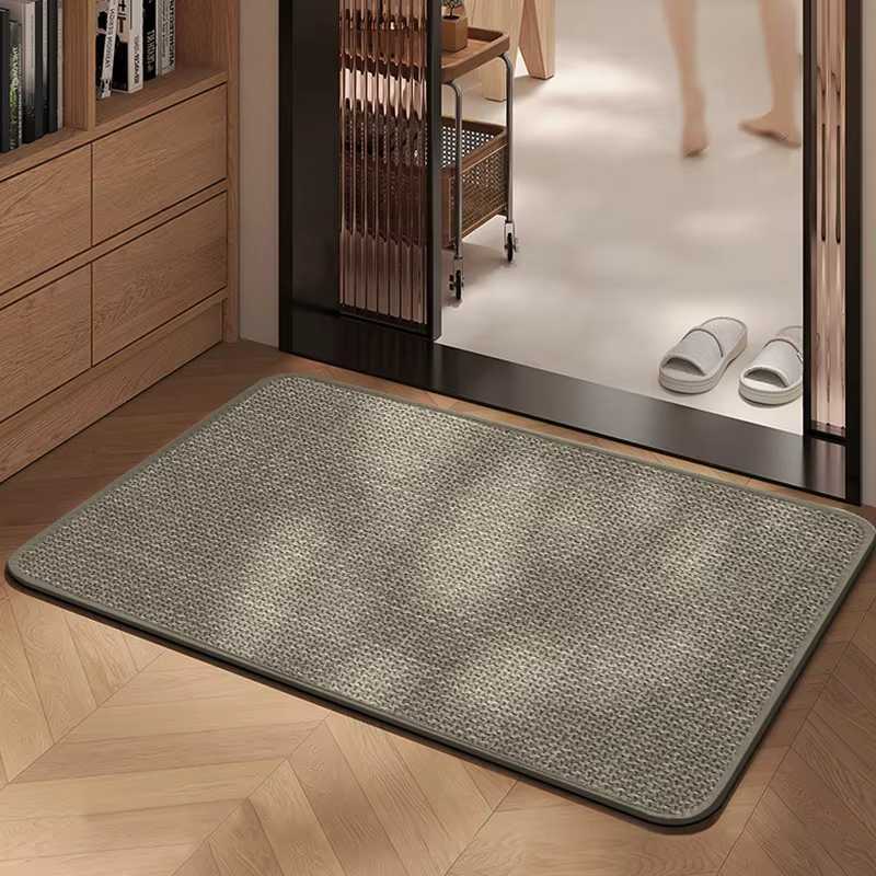 Tapis de sol noir uni, tapis de bain, couleur unie, absorption rapide de l'eau, antidérapant, tapis de sol pour salle de bain