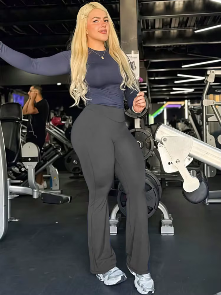 Pantalon de yoga Pilates à jambe droite