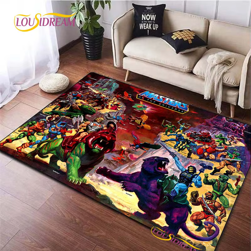 He-man maîtres tapis de dessin animé pour salon chambre tapis cuisine enfants porte tapis de sol antidérapant cadeau d'anniversaire accessoires de photographie tapis