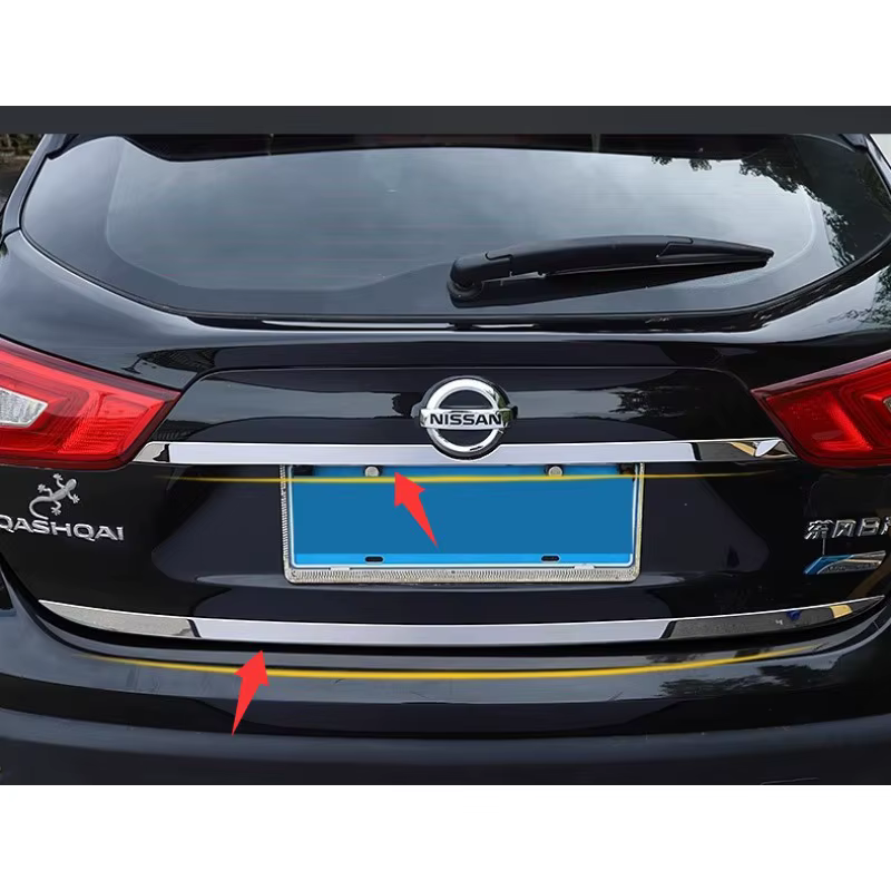 2016-2017-2018 2019 2020 2021 pour Nissan QASHQAI coffre arrière porte coffre couverture garniture hayon garniture moulage bande accessoires de voiture