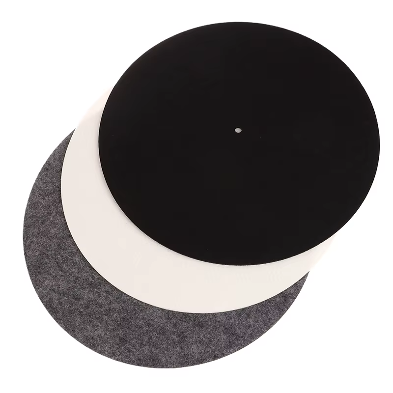 Tapis antidérapant en feutre pour plateau tournant pour LP Vinels-tapis de plateau de qualité Audiophile avec conception antistatique, remplacement pour l'amélioration du bruit du vinyle
