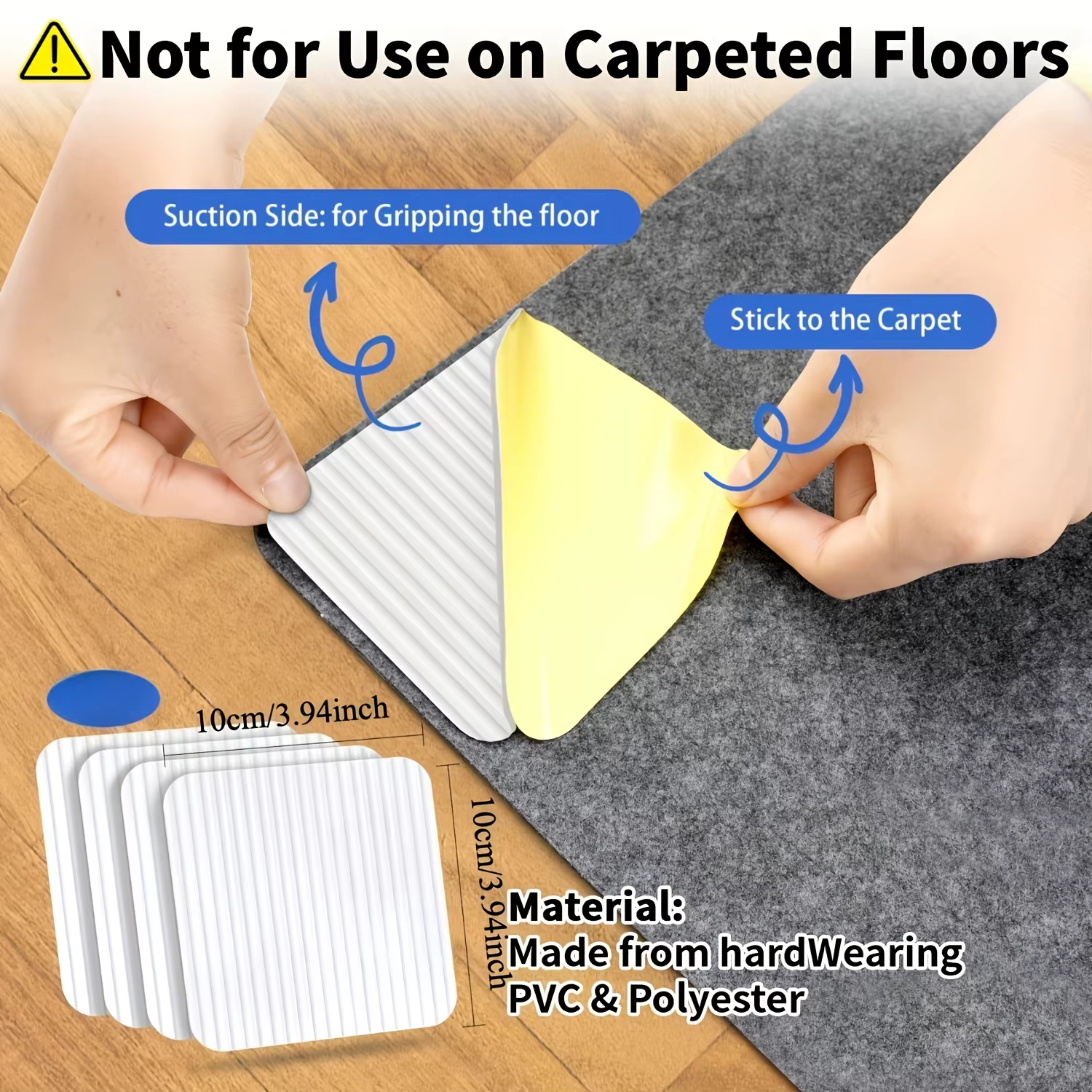 8/12x Sous-couche antidérapante pour tapis
