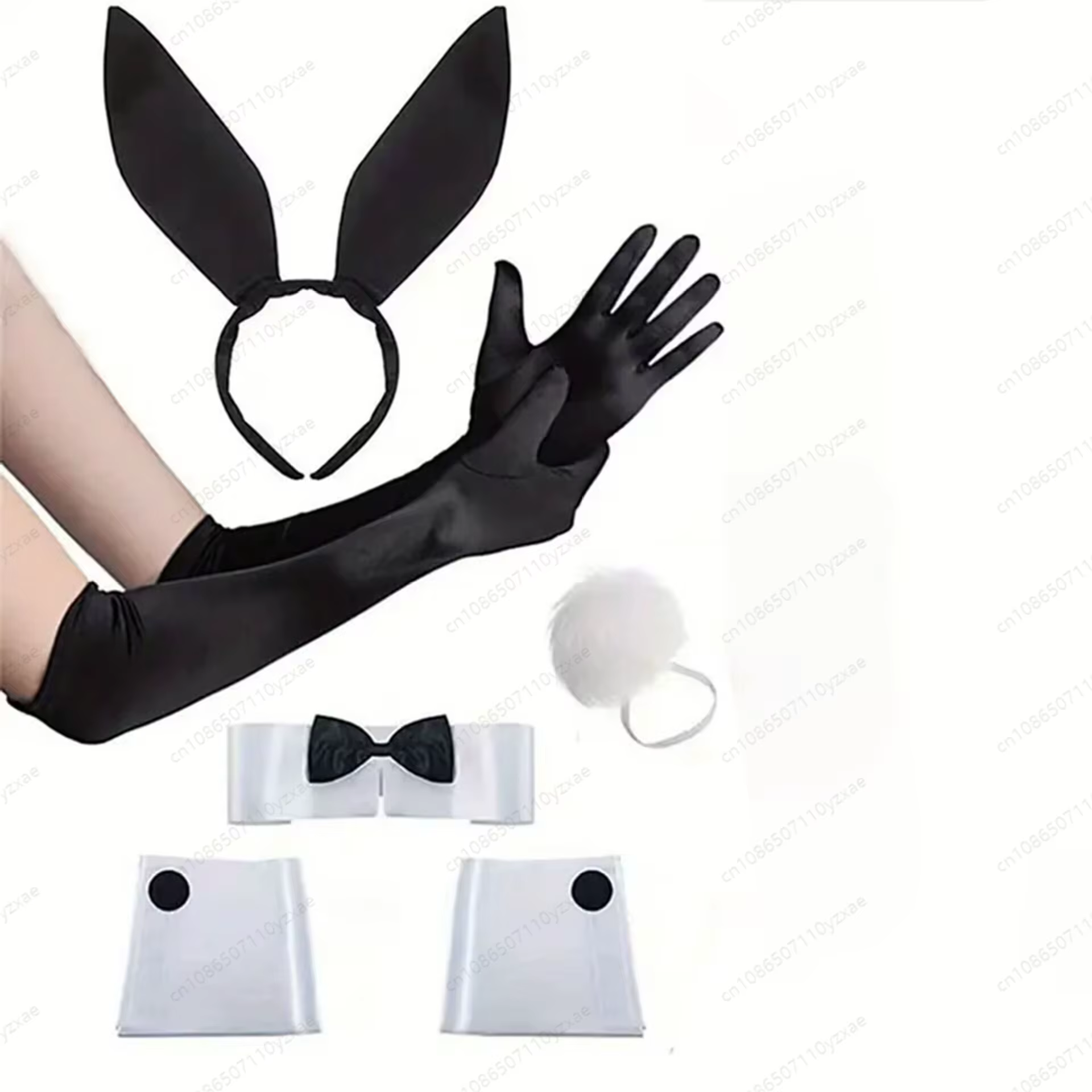 Serre-tête Lapin avec Nœud – Bandeau Oreilles de Lapin pour Pâques, Halloween et Fêtes Cosplay, Accessoire de Déguisement