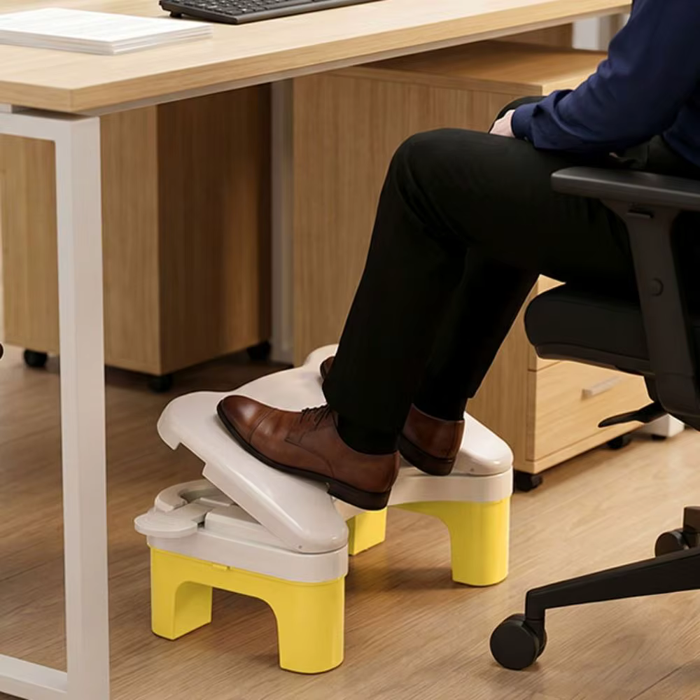 Repose-pieds ergonomique sous le bureau, fond antidérapant, creux, respirant, confortable, réglable, pour le travail