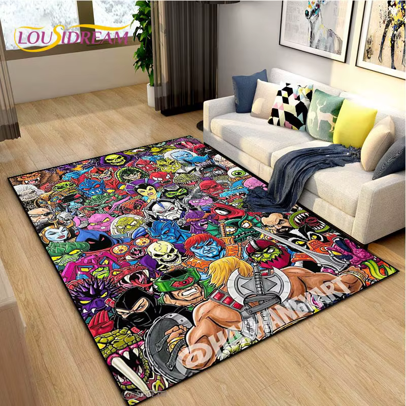He-man maîtres tapis de dessin animé pour salon chambre tapis cuisine enfants porte tapis de sol antidérapant cadeau d'anniversaire accessoires de photographie tapis