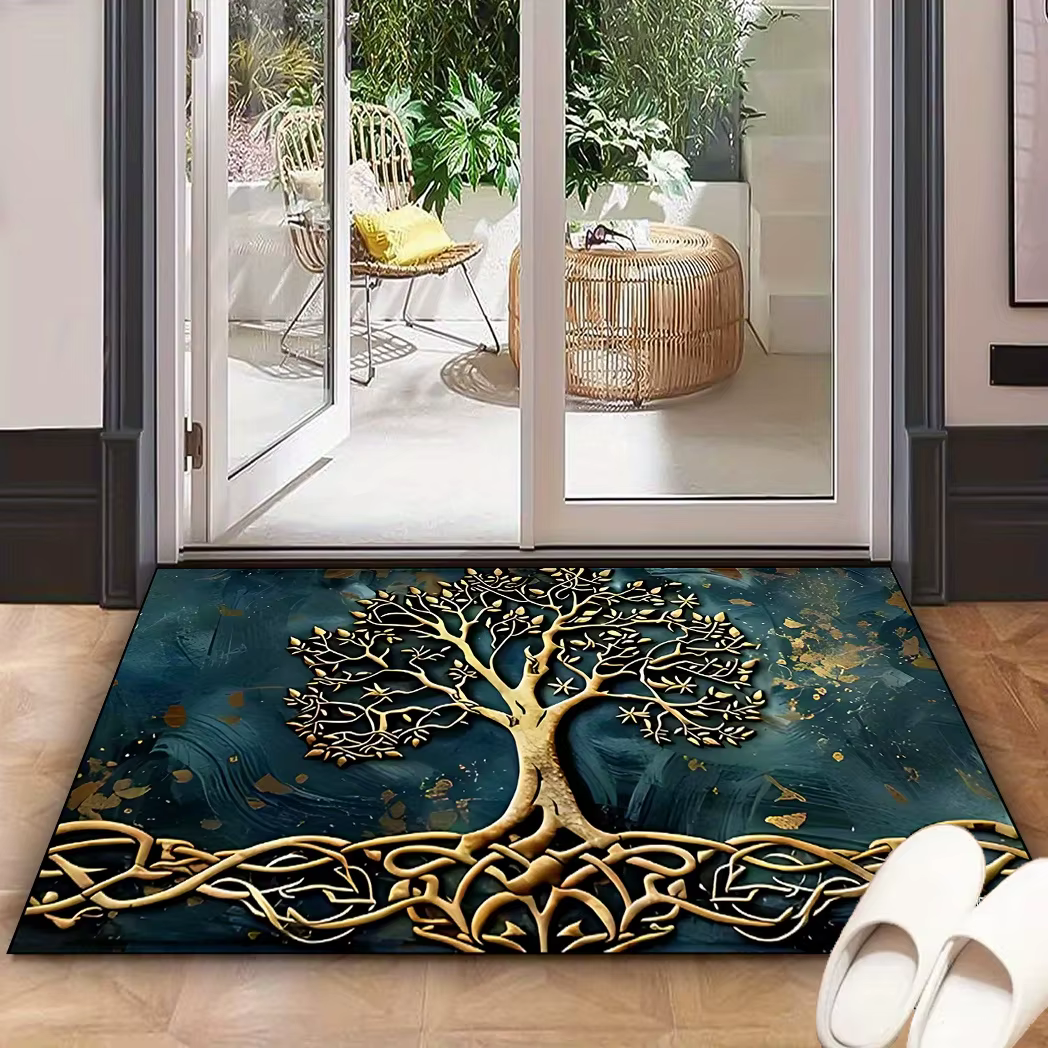 Tapis de grande surface à motif d'arbre de vie, antidérapant, lavable en Machine, pour salon, chambre à coucher, blanchisserie, entrée, décoration de maison