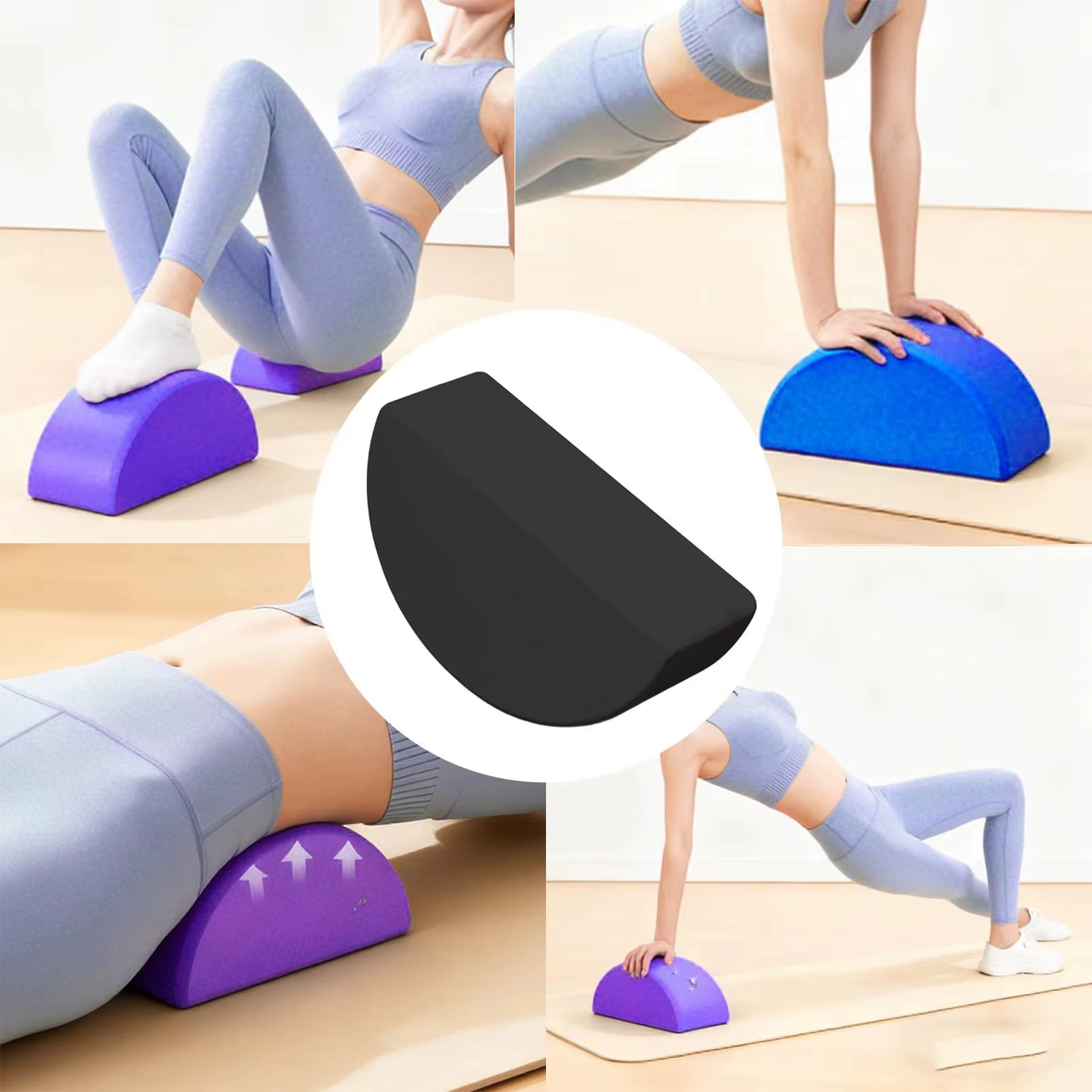 Bloc de yoga antidérapant demi-rond (1 ou 2 pièces)