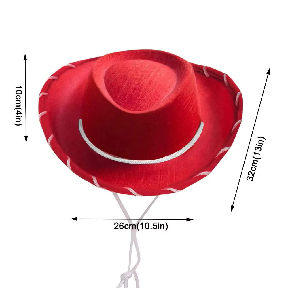 Chapeau de cowgirl en feutre réglable pour femme, accessoire de mode, idéal pour cosplay, performance, déguisement ou comme chapeau de princesse.