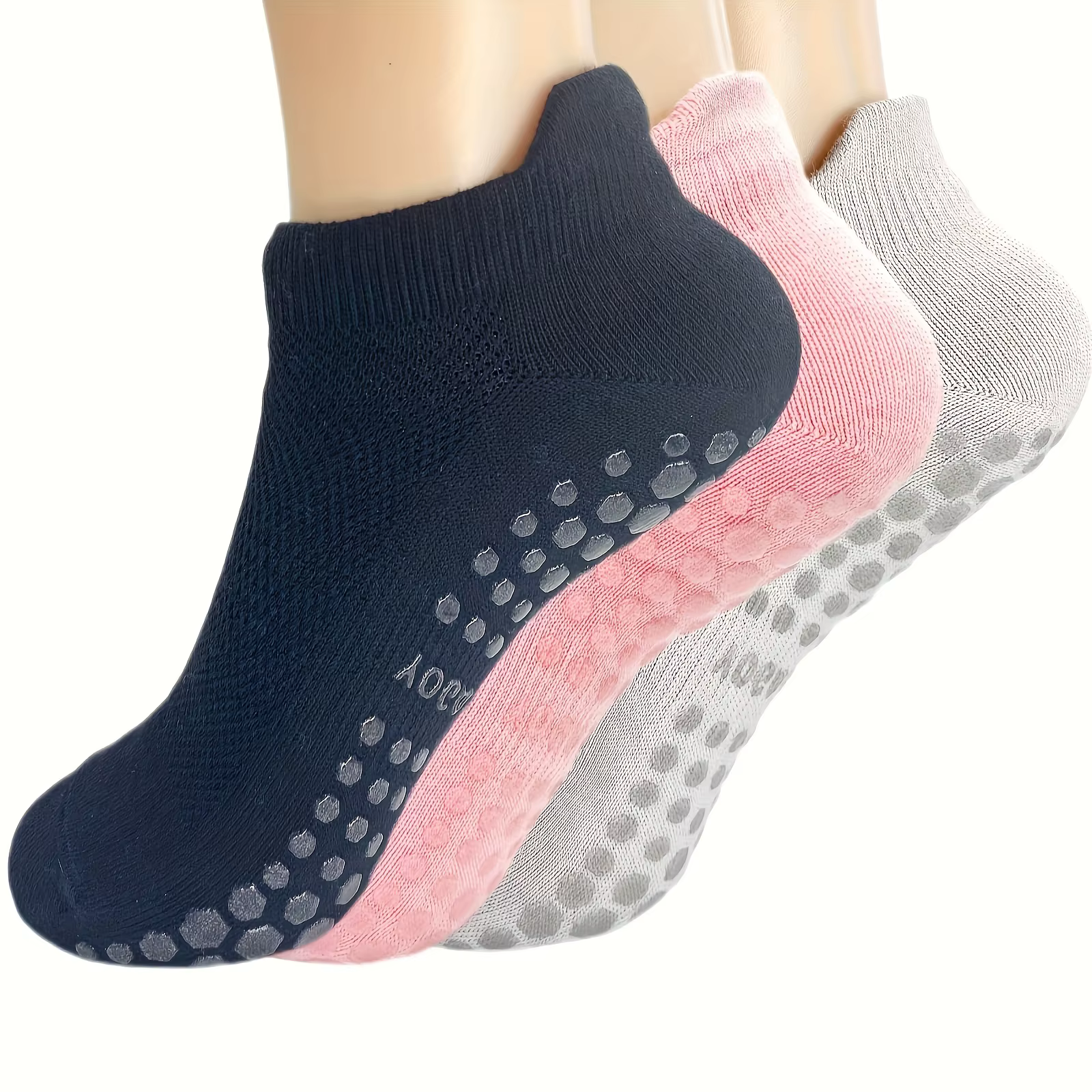 3 paires de chaussettes Pilates à poignée pour femmes