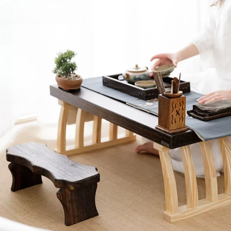 Tabouret de méditation en bois massif
