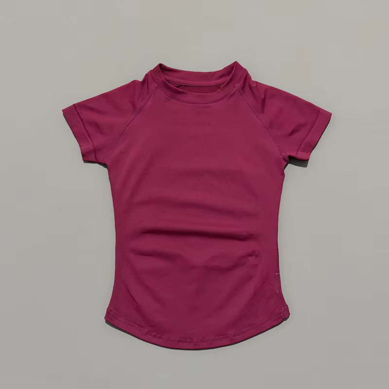HISTELLO Df Haut de sport uni à manches courtes pour femme
