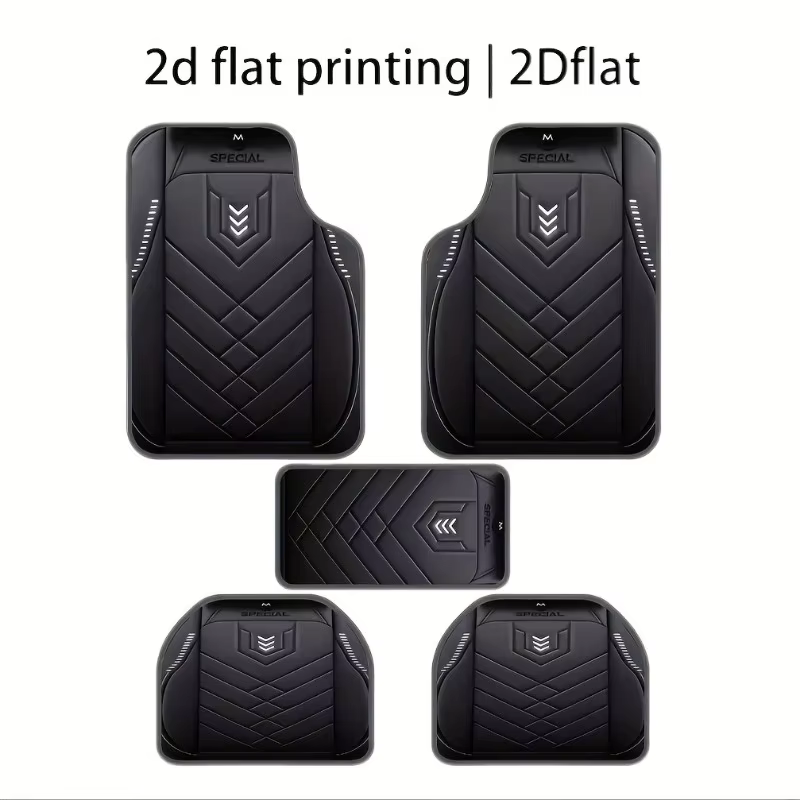 Tapis de sol de voiture 5 pièces-tapis de sol anti-salissure et résistant à l'usure, adapté à la plupart des véhicules, polyester durable, convient pour un usage domestique et en voiture