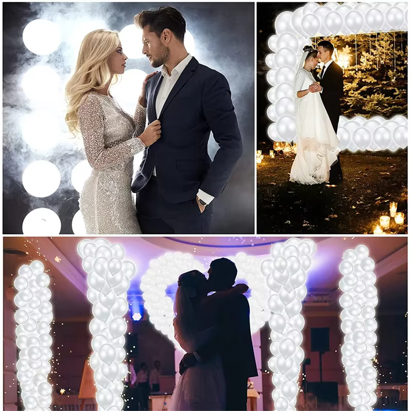 10-30 pièces LED ballon lumières lumineuses 12 pouces blanc Latex ballons lumineux fête d'anniversaire vacances mariage décoration fournitures