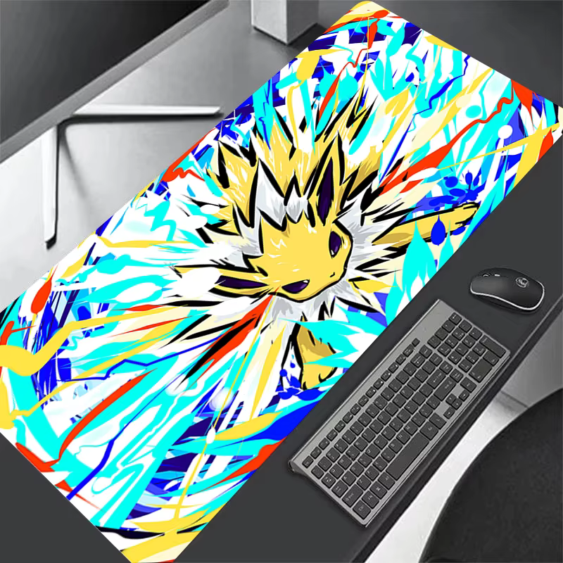 Tapis de souris Anime Pokemon XXL 90x40cm, pour clavier d'ordinateur, accessoires d'ordinateur, tapis de bureau antidérapant avec Lockrand