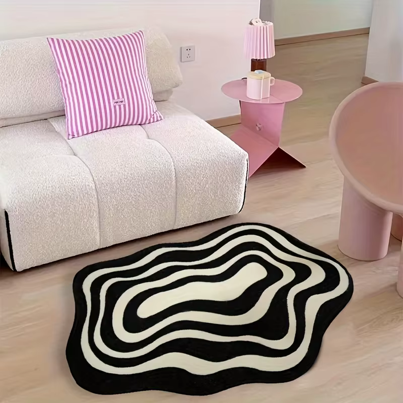 Tapis en flanelle abstrait ondulé irrégulier