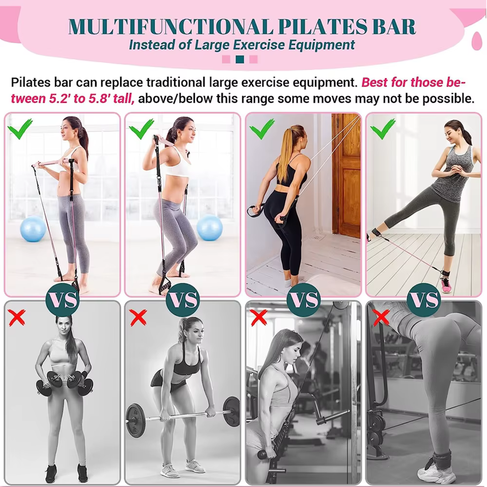 Kit de barre de Pilates avec bandes de résistance