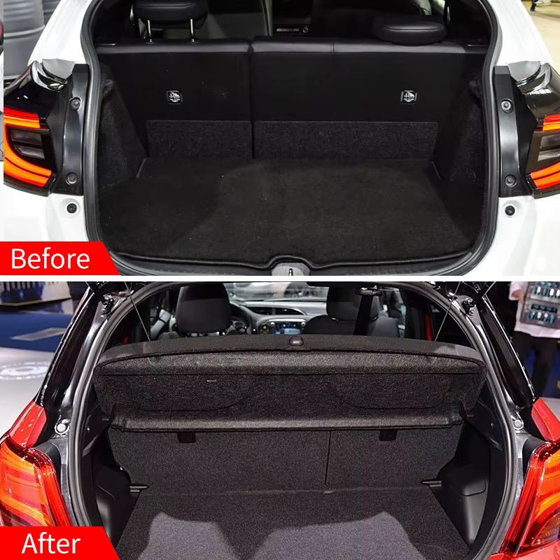 Couverture de coffre non rétractable pour Toyota Yaris 2012 – 2017, support de colis, bouclier de confidentialité, décoration automobile, accessoires d'intérieur